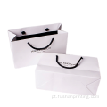 Bolsa de papel impresso branco reciclável para embalagens de jóias